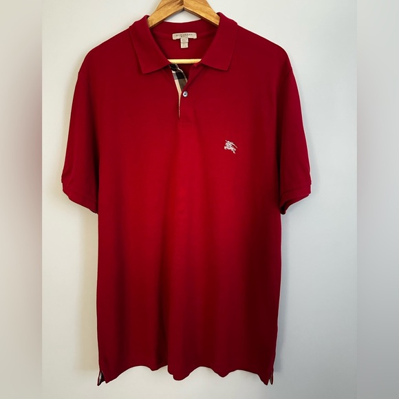 Burberry Red Polo Shirt - Picture 1 of 7